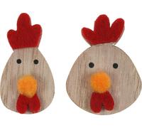 Coq en bois dans un verre 36pcs - Pâques Coq décoratif de table printemps
