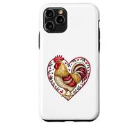 Coq encadré en Forme de cœur avec Inscription Love Bird Farmer Humour Coque pour iPhone 11 Pro