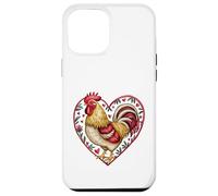 Coq encadré en Forme de cœur avec Inscription Love Bird Farmer Humour Coque pour iPhone 12 Pro Max