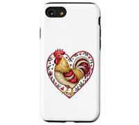 Coq encadré en Forme de cœur avec Inscription Love Bird Farmer Humour Coque pour iPhone SE (2020) / 7/8