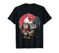 Coq Guerrier Japonais Coucher de Soleil Ukiyo-e Art Graphic T-Shirt