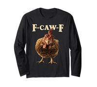Coq Meme Caw Funny Chicken Humour Vintage Farm Manche Longue