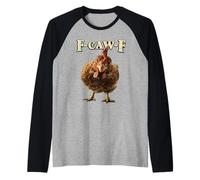 Coq Meme Caw Funny Chicken Humour Vintage Farm Manche Raglan