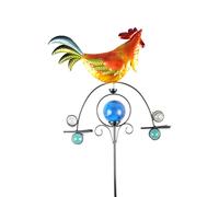 Coq météo solaire avec boule décorative lumineuse