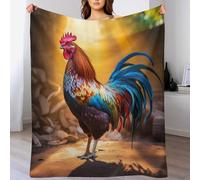 Coq Plaid Couverture Polaire - Plaid Canapé Taille, Couverture Douce Et Chaude, Plaid Jeté Canapé Flanelle, Impression Numérique 3D Flannel Blanket - Haute Qualité(100×130cm)