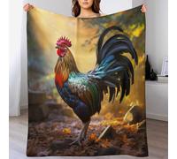 Coq Plaid Polaire Canape Couverture - Jete De Canapé en Flannel, Doux Chaude, pour Le Voyage Lit, Fit All-Season 140×180cm