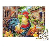 Coq Puzzle 1000 Pièces - Challenge Zen, Carte Géographique À Assembler, Poster Inclus, Cadeau Éducatif, 70x50cm/1000pcs