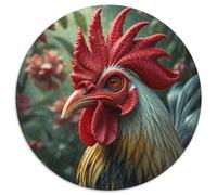 Coq Puzzle Rond De 1000 Pièces pour Adultes Animauxs Das Tier Wild Animauxs Beast Filles Inspirations Voyage Célébrités Réduction du Stress Activité Familiale 1000pcs (67.5x67.5cm)