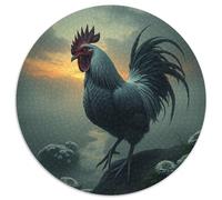 Coq Puzzle Rond De 1000 Pièces pour Animauxs Das Tier Wild Animauxs Beast Artistique Art Relaxation Activité Artistique 1000pcs (67.5x67.5cm)