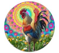 Coq Puzzle Rond De 1000 Pièces pour animauxs Das Tier Wild animauxs Beast Célébrités Réduction du Stress Décoration Murale 1000pcs (67.5x67.5cm)