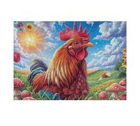 Coq Qui Chante 300 Pièces Puzzle Créatif en Carton Anti-Déchirure Haute Densité Difficulté Moyenne Activité Manuelle Loisir Créatif Cadeau Anniversaire 300 PCS