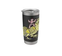 Coq rétro pop art avec figurine Ben-Day Dot Gobelet isotherme en acier inoxydable double paroi