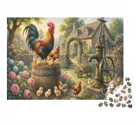 CoqPuzzles 1000 Pièces Complet Anglais Cottage de Campagne pour Adolescents 12+ Anti-Stress Renforcement Familial Qualité Premium 52x38cm/1000pcs