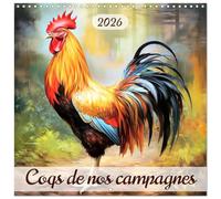 Coqs de nos campagnes (Calendrier mural carré 2026 30 x 60 cm (ouvert)) Calendrier double avec une page pour vos prises de notes : laissez la majesté ... chaque mois de l'année. (CALVENDO Animaux)