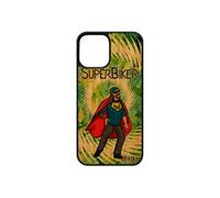 Coque 12 pro/iPhone 12 en bois silicone super biker motard vert telephone drole bd de protection humour 64 Go 4G frêne texte