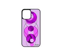 Coque 12 pro/iPhone 12 en silicone marbre alu rose telephone coloré contemporain 256 Go portable design granite rond unique 4G