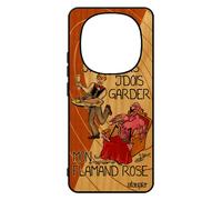 Coque 14 Pro+ Plus 5g /Redmi Note 14 Pro Bois Silicone J'peux Pas J'dois Garder Mon Flamand Rose Animaux Drole Orange Cartoon Pour Xiaomi