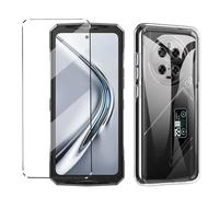 Coque + 1Pcs Verre trempé Protection Compatible with Doogee V40 Pro Coke Coque de Protection Compatible with Doogee V40 Pro étui Housse Etui Protection et protège écran Antichoc-Clear