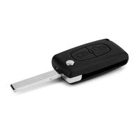 Coque 2 Boutons Pliable Cle Pour Telecommande Peugeot 207 307 308 407 & Citroen C2 C3 - Forme Avec Slot Pile