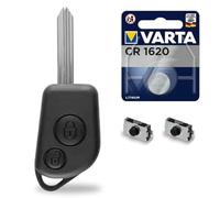 Coque 2 Boutons pour Télécommande Compatible Boitier Clé Plip Citroen Xsara Picasso ✚ 2 Switch ✚ Pile CR1620 - Kit iRace Keys®