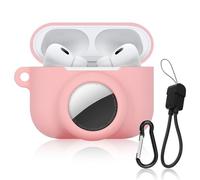 Coque 2 en 1 en silicone souple compatible avec AirPod Pro 3 et AirTag, coque de protection antichoc pour AirPod Pro 3, avec kit de nettoyage et cordon de câble de données pour homme et femme
