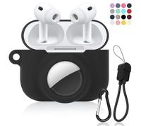 Coque 2 en 1 en silicone souple compatible avec AirPod Pro 3 et AirTag, coque de protection antichoc pour AirPod Pro 3, avec kit de nettoyage et cordon de câble de données pour homme et femme