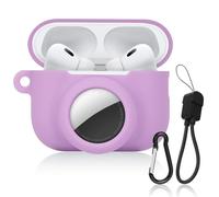 Coque 2 en 1 en silicone souple compatible avec AirPod Pro 3 et AirTag, coque de protection antichoc pour AirPod Pro 3, avec kit de nettoyage et cordon de câble de données pour homme et femme