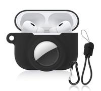 Coque 2 en 1 en silicone souple compatible avec AirPod Pro 3 et AirTag, coque de protection antichoc pour AirPod Pro 3, avec kit de nettoyage et cordon de câble de données pour homme et femme