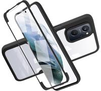Coque 2-En-1 Hybride Pour Realme 9i / Oppo A76 A96 A36 - Protection Intégrale 360° Antichoc, Avant Tpu Souple + Dos Pc Rigide, Noir