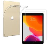 Coque + 2 Verres Trempés - Phonillico - iPad 9/8/7 - Antichoc - Silicone Transparent - 10,2 pouces