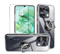 Coque 3 en 1 + anneau de support de téléphone compatible avec UMIDIGI G9 5G/G9C/G9T/G9A Coque avec 1 film de protection d'écran en verre trempé pour UMIDIGI G9 5G/G9C/G9T/G9A, coque de téléphone
