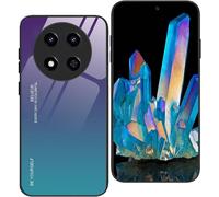 Coque 3-En-1 Honor Magic 7 Lite 5g / X9c ¿ Dos Verre Trempé Dégradé 9h, Plaque Pc Et Cadre Silicone Tpu, Antichoc Antirayures, Dissipation De Chaleur ¿ Bleu¿Vert