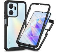 Coque 360° Compatible Huawei Honor X7a ¿ Protection Antichoc Avec Protecteur D'écran Intégré, Bumper Tpu Transparent + Dos Pc Renforcé, Noir