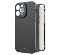 Black Rock Coque pour iPhone 15 "360° Glass Double Face, Antichoc [Etui Housse 360 Degrés] [Coque iPhone Compatible Charge sans Fil] - Noir Carbon