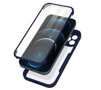 Coque 360° pour iPhone 12 Pro Dos Rigide Protection Écran Souple Bleu