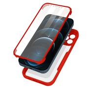 Coque 360 pour iPhone 12 Pro Max Dos Rigide Protection Écran Contour Rouge