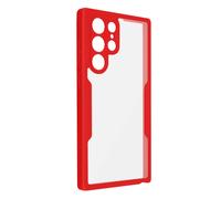 Coque 360° pour Samsung Galaxy S23 Ultra Dos Rigide Protection Ecran Souple Coins Renforcés Antichocs Contour rouge