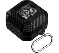 Coque 3D avec mousqueton pour Samsung Galaxy Buds 4 Pro et Buds4, porte-clés squelette cool, résistant aux chocs pour coque de protection en TPU, léger et portable (argenté)