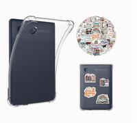 Coque + 50 Autocollants pour pour 6" Kobo Clara Colour(2024) & Kobo Clara BW(2024) & Kobo Clara 2E (2022), Transparente Etui Protection Housse Étui Liseuse, Souple Silicone Case Pochette