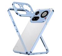 Coque à Cadre Métallique pour Nothing Phone 4a avec Dos Ouvert, Bleu