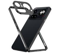 Coque à Cadre Métallique pour Nothing Phone 4a avec Dos Ouvert, Noir