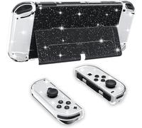 Coque à paillettes compatible avec pour Nintendo Switch OLED,coque de protection pour pour Switch OLED,coque de console PC rigide clignotante et coque pour Joy-con ergonomique en TPU souple.