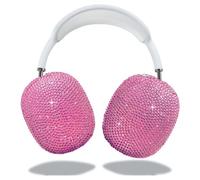 Coque à paillettes pour Airpods Max - Rose - Avec strass incrustés de strass - Accessoires de protection