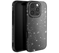 Avizar Coque à Paillettes pour iPhone 16 Pro Antichoc Scintillant Noir