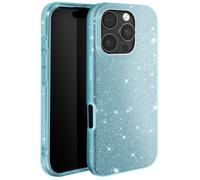 Coque à Paillettes pour iPhone 16 Pro Max Antichoc Scintillant Bleu