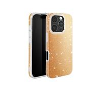 Coque à Paillettes pour iPhone 16 Pro Max Antichoc Scintillant Dorée