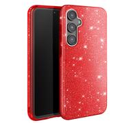 Coque à Paillettes pour Samsung Galaxy S23 FE Antichoc Scintillant Rouge
