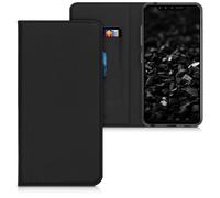 kwmobile Coque Compatible avec LG G8s ThinQ - Étui à Rabat Magnétique avec Support en Simili Cuir - Coque à Clapet Noir