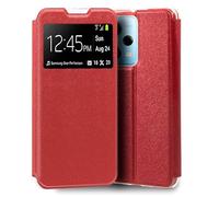 Coque à Rabat pour Cool Xiaomi Redmi Note 12 Pro 5G Uni Similicuir Rouge
