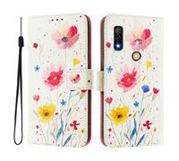 Coque à Rabat pour Fujitsu Arrows We3-Étui Portefeuille en Cuir PU avec Fentes pour Cartes, Support et Lanière - Protection Antichoc avec Motifs Colorés (Panda, Papillons & Plus).A11